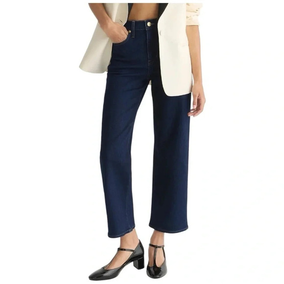 J CREW | Slim Wide Leg in 1996 Semi-Stretch Dark Denim High Rise Jeans Size 28 - Picture 10 of 10